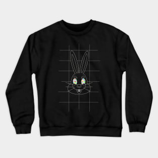 GRID DRAWING of a easter bunny white Crewneck Sweatshirt